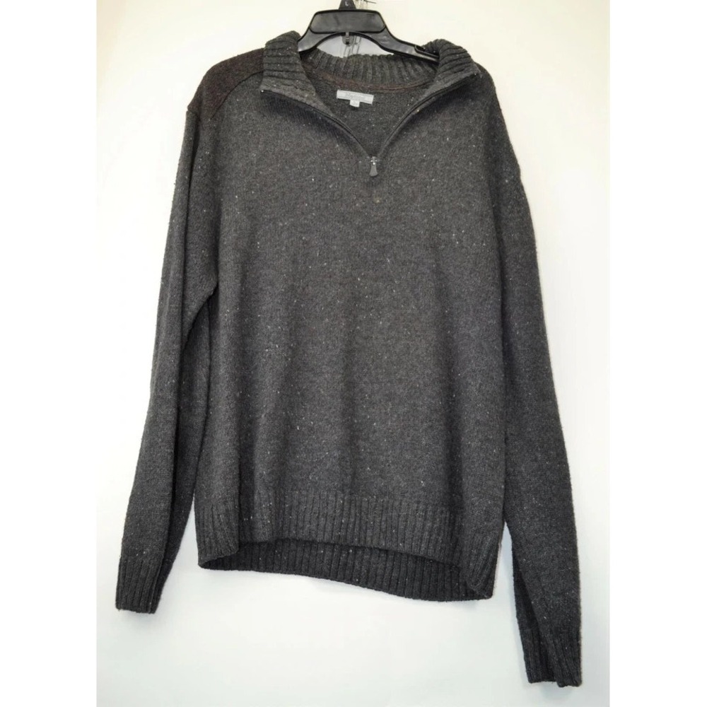 Method Men's Large Dark Grey 1/2 Zip Pullover Sweater (G5)